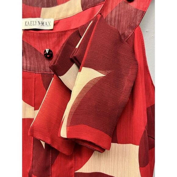Kaely‎ n-Max dress Womens Size 6 Sleeveless Geometric Beaded Red Circle - Picture 8 of 8